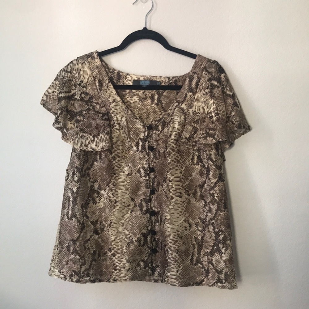 ANTHROPOLOGIE Eva Franco snakeskin fabric top!